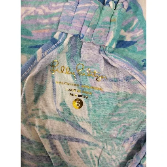 Lilly Pulitzer Aleida Tank Top Racerback Braided Jersey Beach Resort S 270230 - Picture 7 of 7